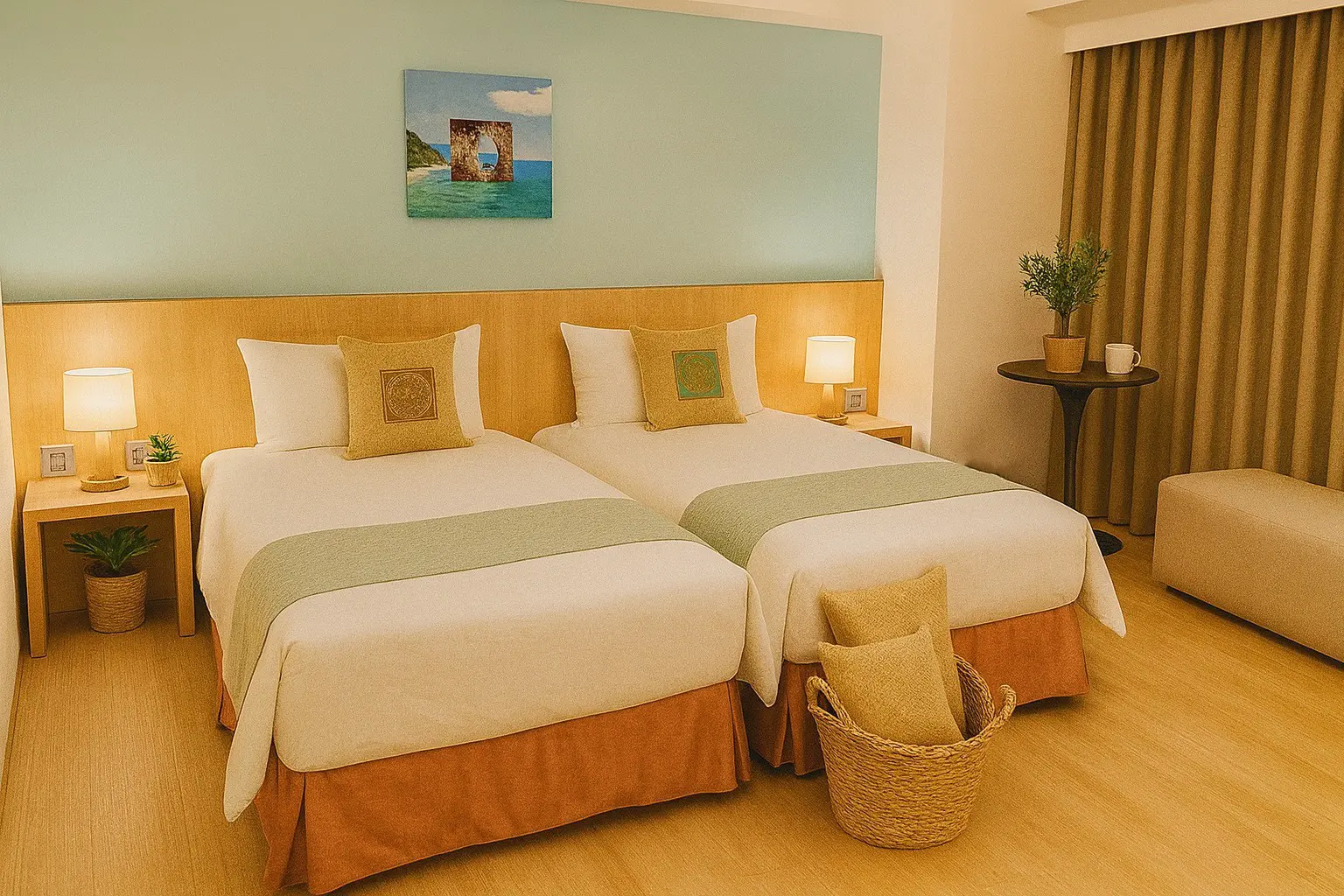  豪華雙人房 超大床或兩小床 有窗